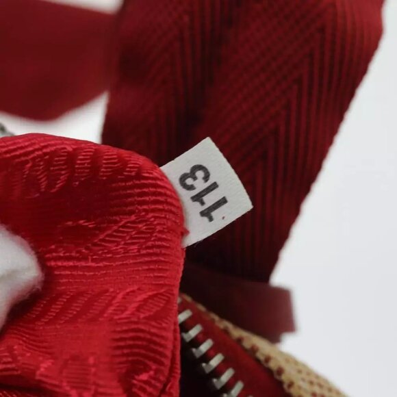 PRADA Sports Tote Bag Canvas Red Beige - Picture 15 of 16